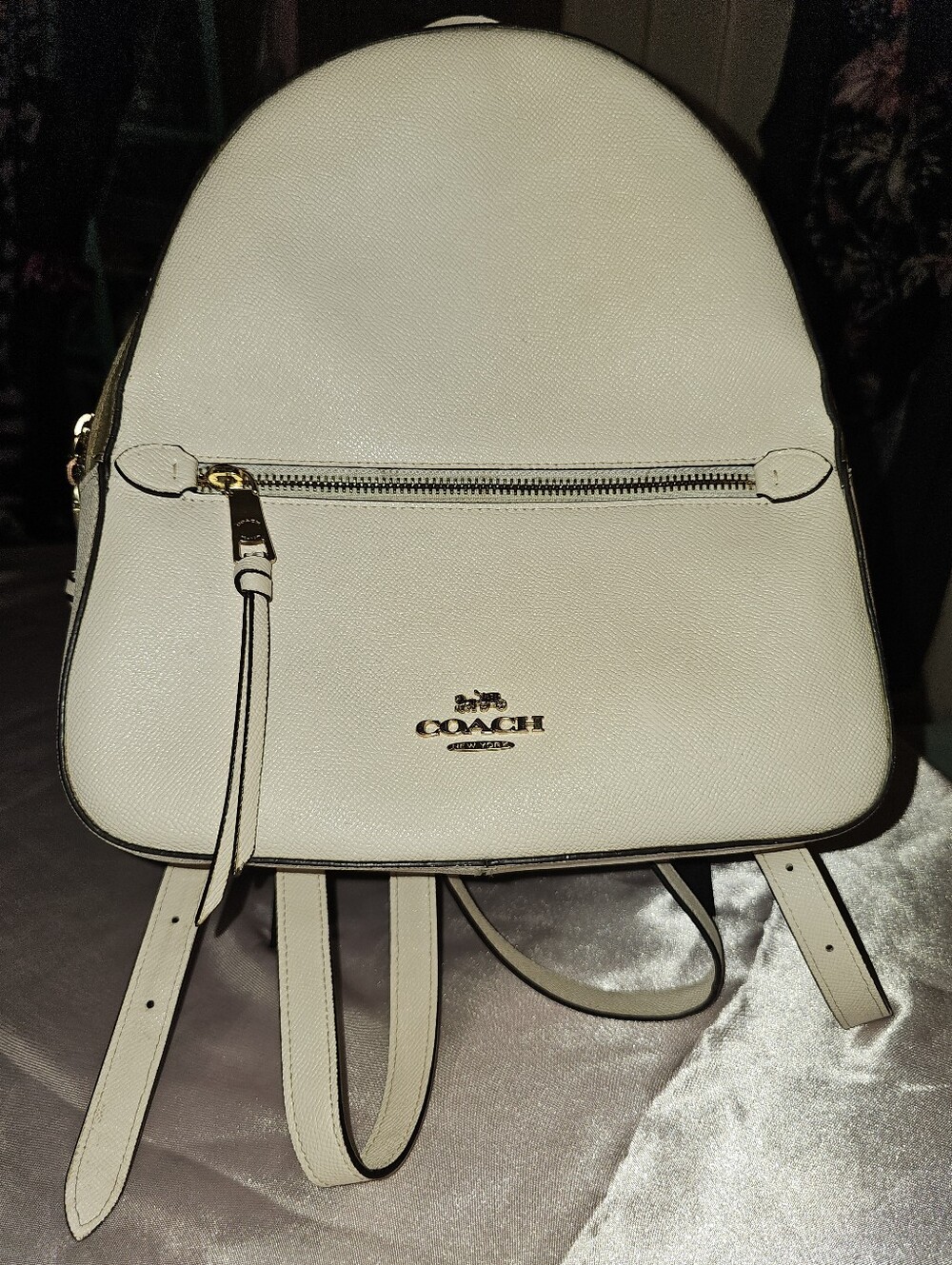 Coach JORDYN Chalk & Brown Monogram Leather Backpack